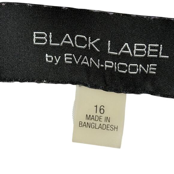 Black Label by Evan Picone Womens Colorblock Sheath Career Business Dress sz 16 - Picture 16 of 16